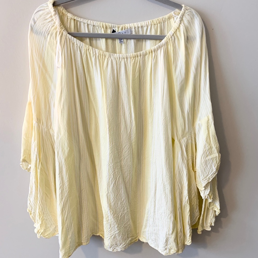 Off the shoulder yellow top